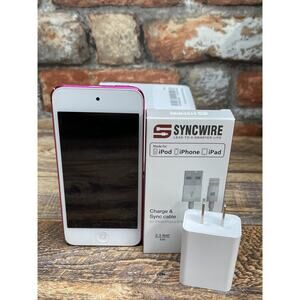 Apple iPod Touch 6th Gen 16GB Pink A1574 w/ Cable & Adapter Bundle